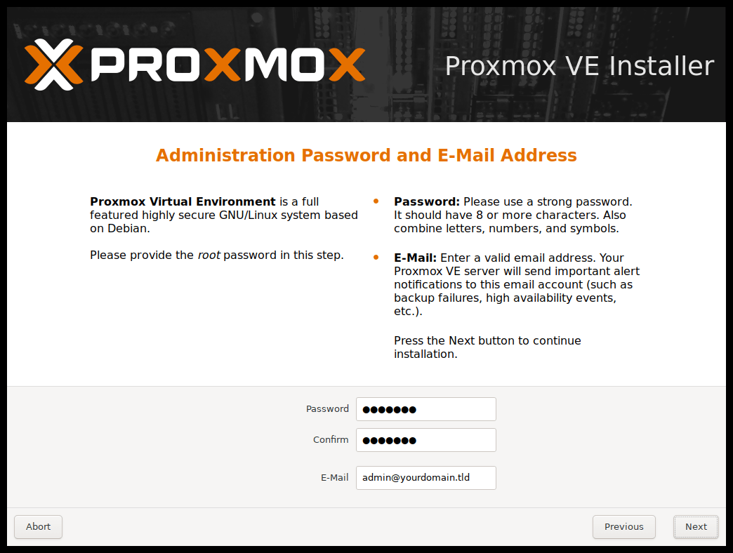 Proxmox Setup Password